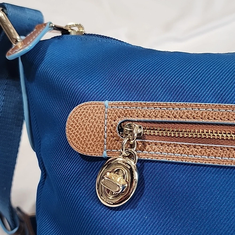 Coach F37239 Sawyer  Blue Canvas Crossbody Bag